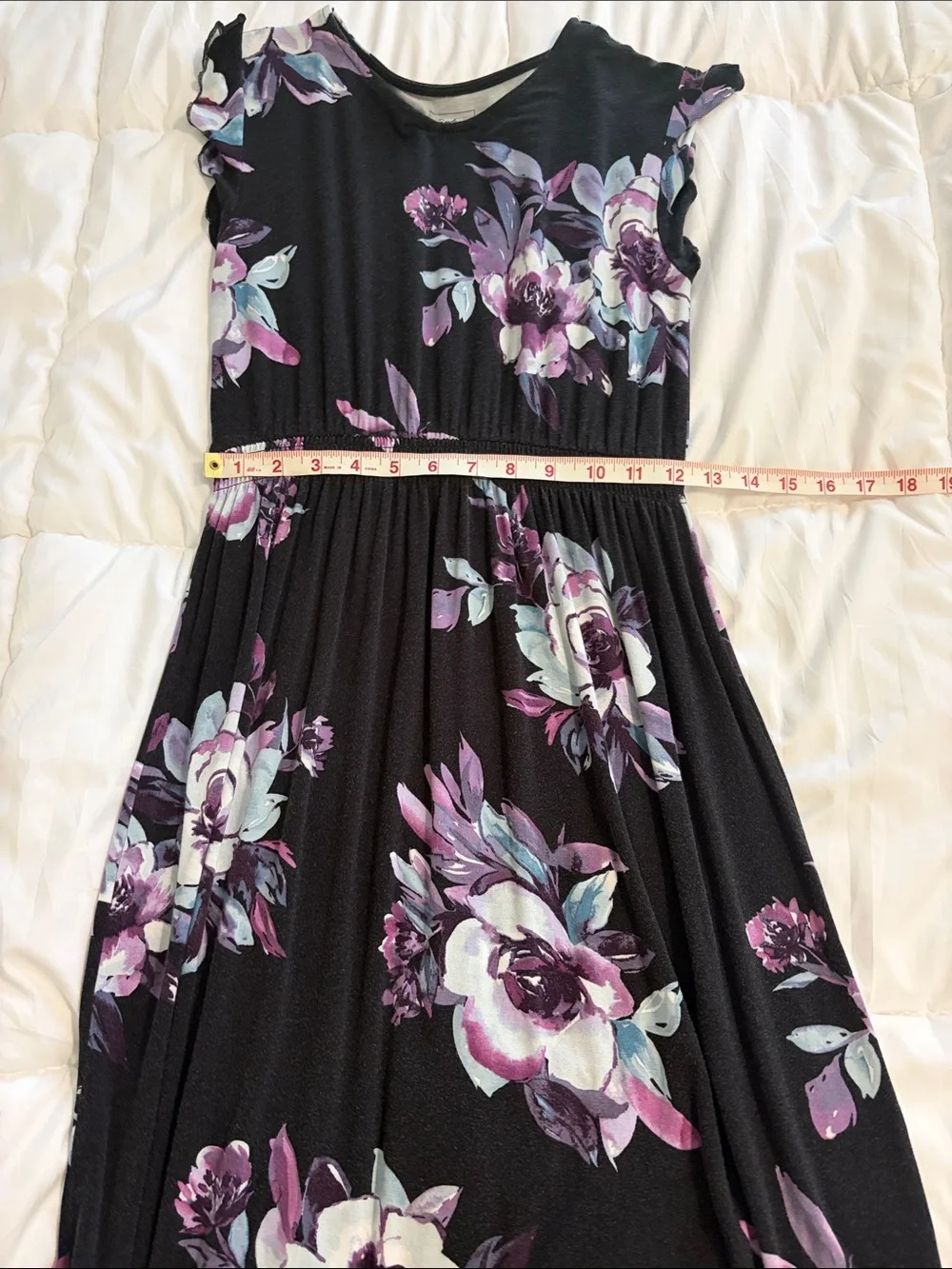 Bixby Nomad Black floral maxi dress - Size L (12-14)
